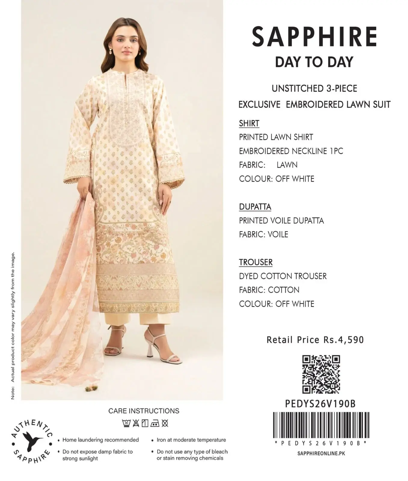Unstitched 3-Piece Exclusive Embroidered Lawn Suit