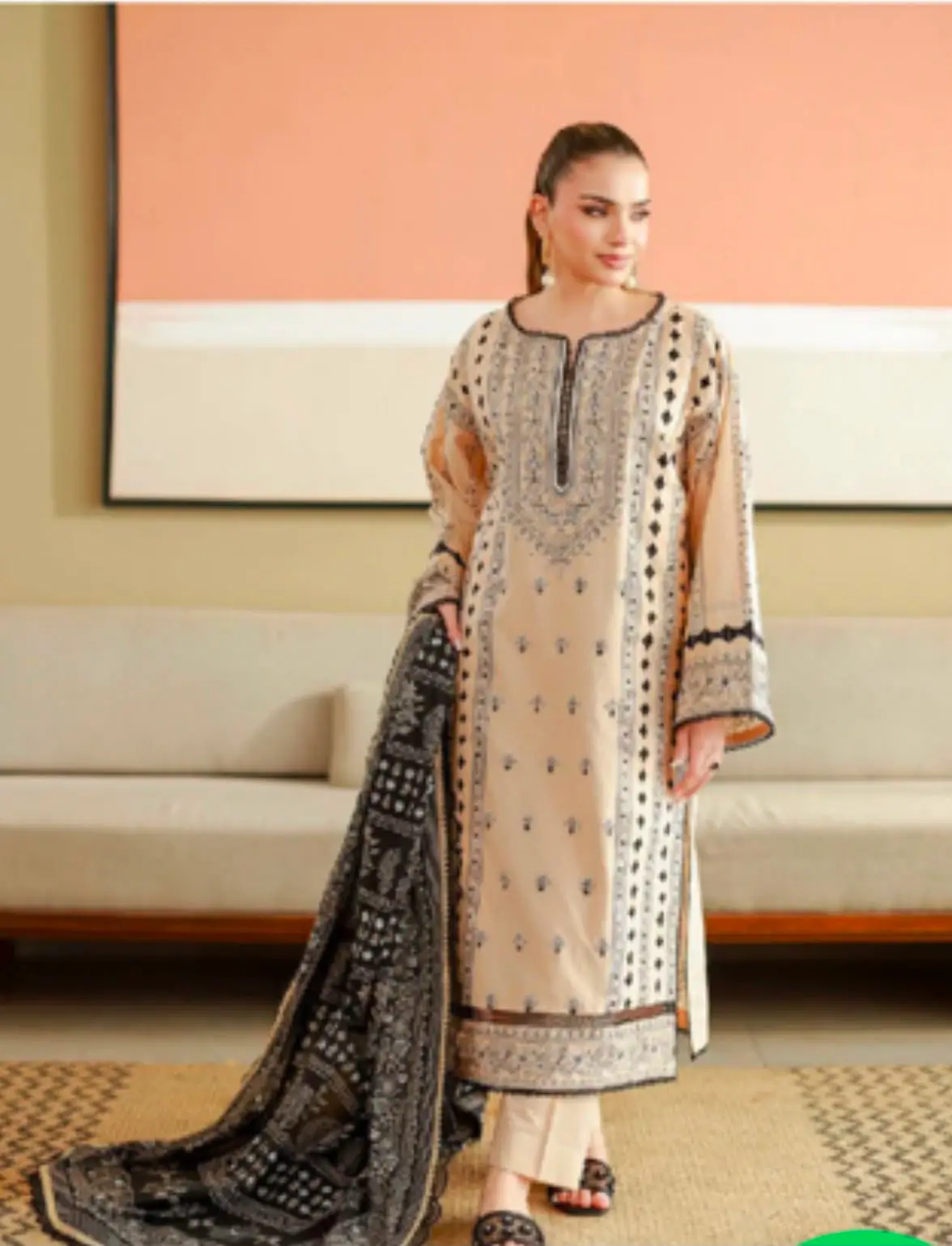 Beige Printed Unstitched 3-Piece Exclusive Lawn Suit